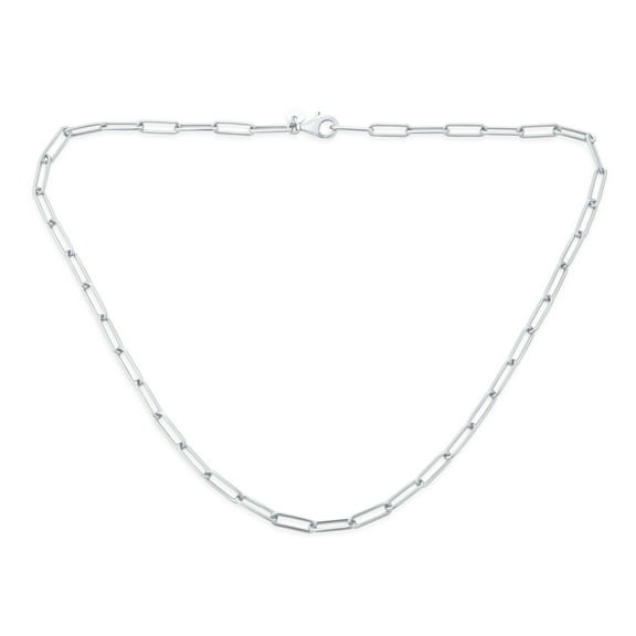 Bling Jewelry Womens Solid Sterling Silver Italian 3.5MM Rounded Link Chain Necklace Nickel-Free