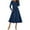 Dark Blue, variant on Midi Dresses for Women Long Sleeve Crew Neck Tiered Flowy A-Line Dress Spring Fall Casual Dresses with Pockets