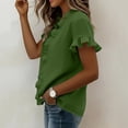 thumbnail image 5 of Guluxicc Women's Blouses Dressy Boho Casual Ruffle Short Sleeve Tops Business Outfits Ladies Summer 2025 Trendy Work Shirts, 5 of 6