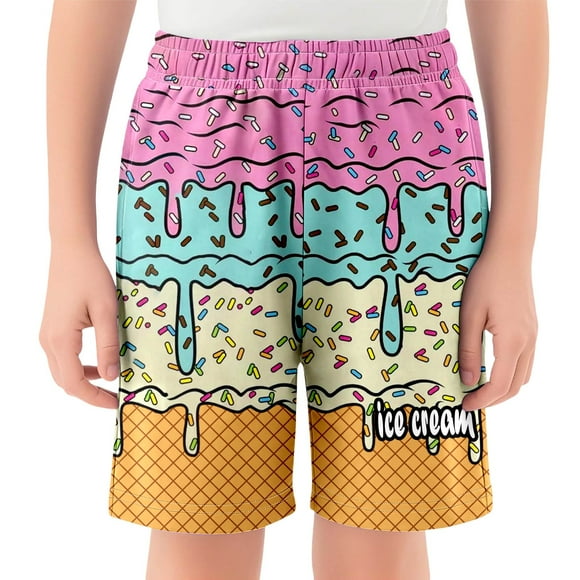 Girls Ice Baseball Shorts Rainbow Leggings for Girls Animal Clothes Casual Elastic Waist with 9m Clothes Girls Wranglers Pockets Comfortable Breathable Summer Clothes Short Leggings for