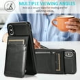 thumbnail image 5 of Compatible with iPhone X/XS Case Wallet with Credit Card Holder, Premium PU Leather Magnetic Clasp Kickstand Heavy Duty Protective Shock Absorbing Phone Cover for iPhone X/XS, Black, 5 of 7