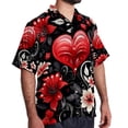 thumbnail image 2 of Valentine's Day Love Men's Short Sleeve Poplin Shirt, Casual Printed Button Down, Summer Beach Hawaiian Shirts, Unisex, 2 of 6
