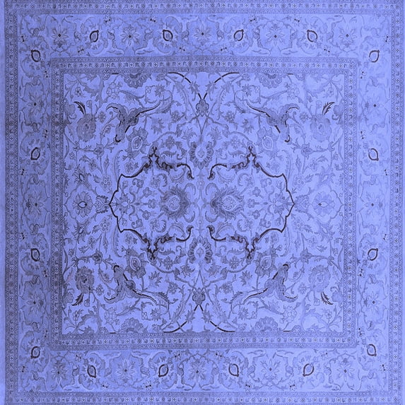 Ahgly Company Indoor Square Oriental Blue Industrial Area Rugs, 8' Square