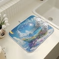 thumbnail image 4 of Yayeee Dish Drying Mat for Kitchen Counter 16" x 18" Microfiber Super Absorbent Coffee Decorative Pad, Crystal Ocean, 4 of 9