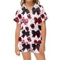 thumbnail image 1 of Ensemble de Pyjama pour Filles à Imprimé de Cerises et Nœud, Doux, Manches Courtes, Vêtement de Nuit Confortable, Col Rond, Tenue d'Intérieur pour Enfants et Tout-Petits de 2 à 13 Ans, 1 of 2