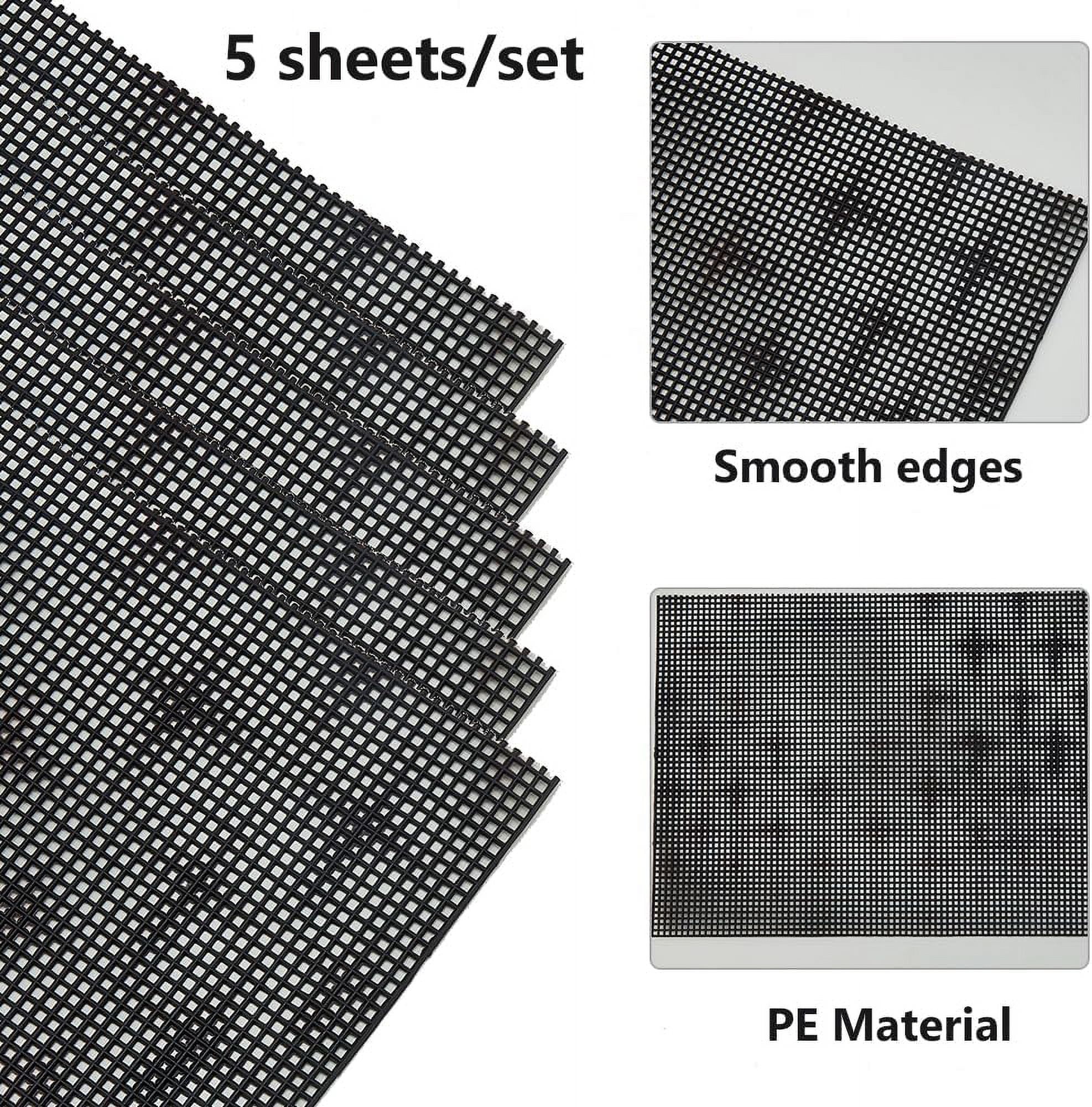 5Pcs Black Plastic Mesh Canvas 13x10Inch Plastic Canvas Sheet Mesh Sheets Embroidery Tools for Embroidery Making Cross Stitch Crafts DIY Knit Crochet