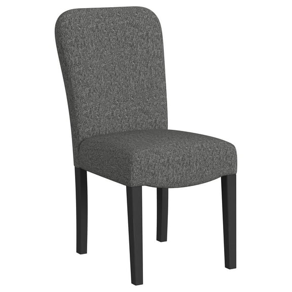 HomePop Rounded Back Upholstered Dining Chair, Set of 2, Black