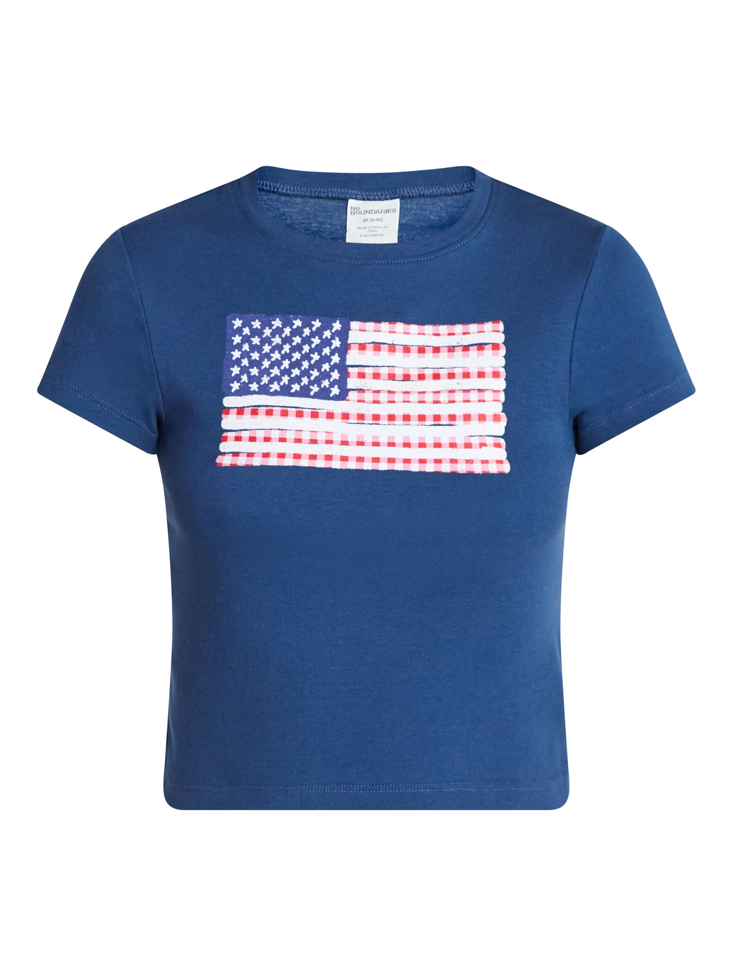 No Boundaries Americana Graphic Baby Tee, Women's and Women's Plus XXS-4X