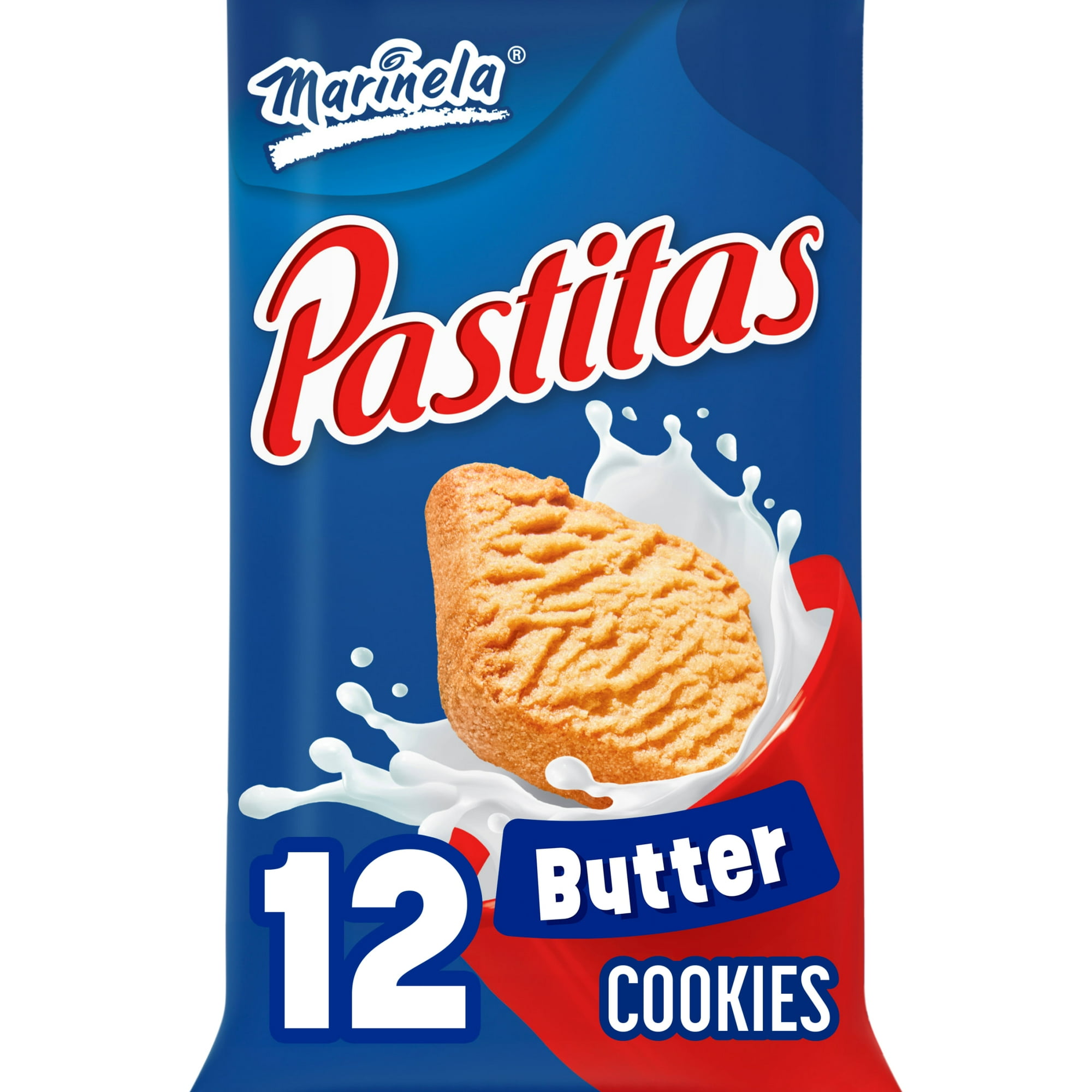 Marinela Pastitas Butter Cookies, 12 count, Danish Cookies, 3.88 oz Bag