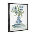 thumbnail image 3 of Stupell Industries Blue Flower Arrangement Ornate Pottery Still Life Painting Jet Black Floating Framed Canvas Print Wall Art, Design by Cindy Jacobs, 3 of 5