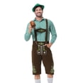 thumbnail image 2 of CHUMUD Men 3 Piece Sets Cotton Lederhosen Oktoberfest Outfit Costume for Halloween Beer Festival Parties, 2 of 9
