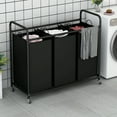 thumbnail image 5 of 3-Bag Laundry Basket Hamper Laundry Sorter Cart Laundry Room Organization With Heavy Duty Rolling Lockable Wheels And Removable Bags,Spring,Minimalist,Summer Tops, 5 of 10