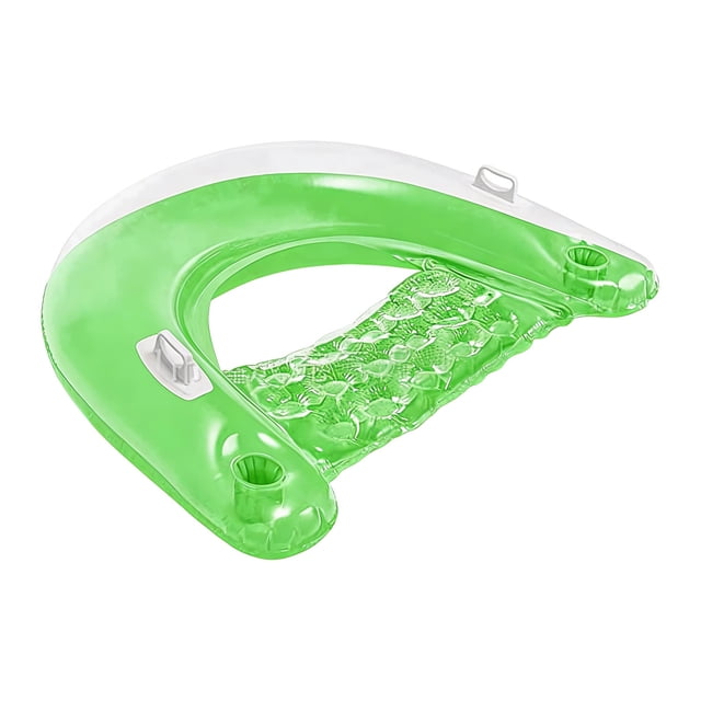 SIfdSeng Inflatable U Shaped Pool Float with Cup Holders Heavy Duty Water with Handles Mesh Bottom Floating for Summer Pool Beach Lake And