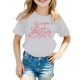 thumbnail image 1 of LUOGENLI T-Shirt pour Filles Mode Décontractée pour Enfants Imprimé Col Rond Manches Courtes T-Shirt Maxi Ensembles 2 Pcs Manches Longues Blanc 3-4 Ans, 1 of 4