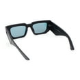 thumbnail image 4 of Womens Mod Rectangle Thick Plastic Fashion Sunglasses Matte Black - Red Mirror, 4 of 4