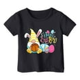 thumbnail image 1 of MIASHUI Haut à Manches Courtes pour Garçons et Filles, T-Shirt Graphique de Pâques, Col Rond d'Été, Noir, 4-5 Ans, 1 of 4