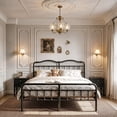 thumbnail image 3 of Apextella 14 in California King Metal Platform Bed Frame with Vintage Wavy Headboard, No Box Spring Needed, Underbed Storage, 3 of 9