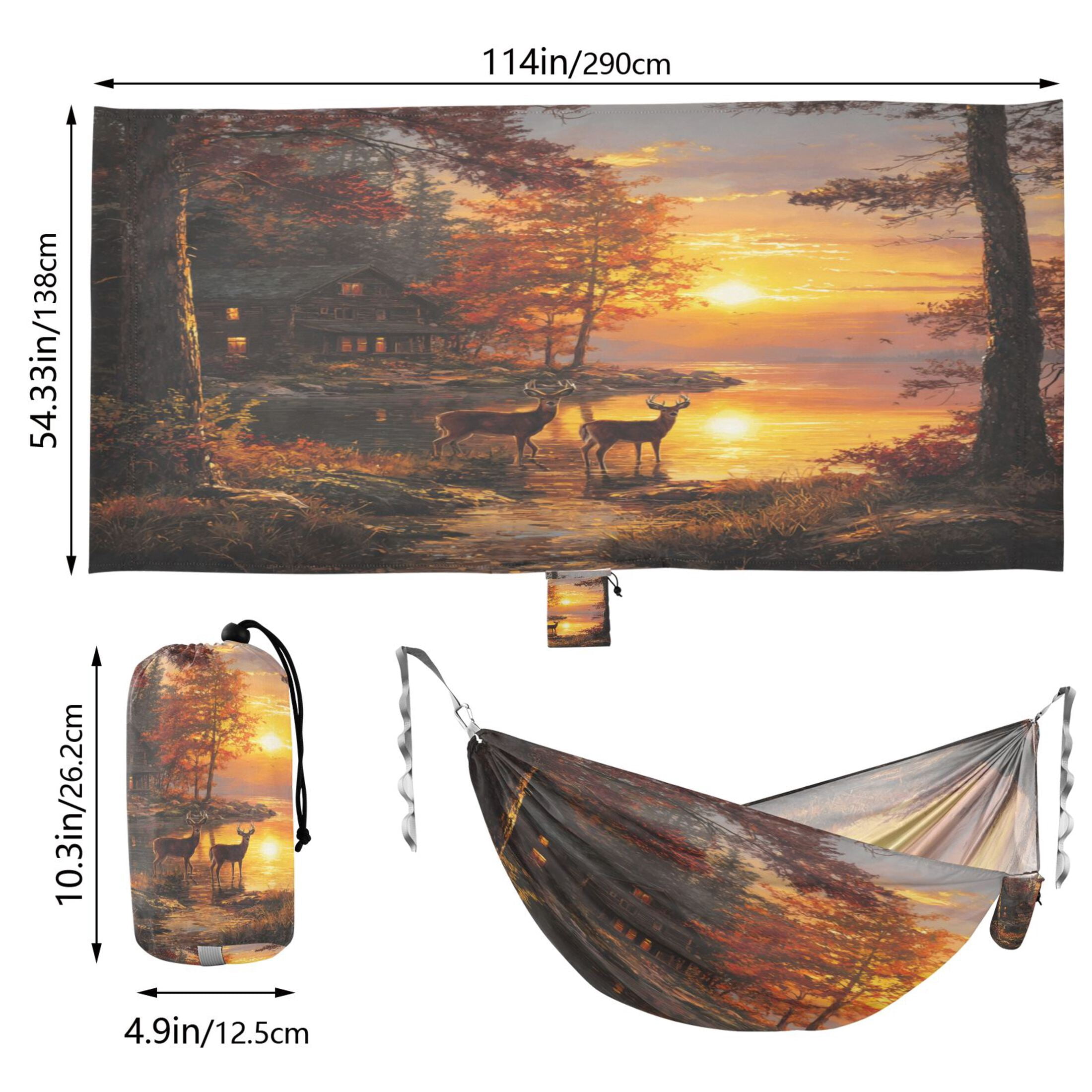Hammock Camping Hammock Nylon Portable Hammock Travel Camping Hammock Two Deer Near Lake