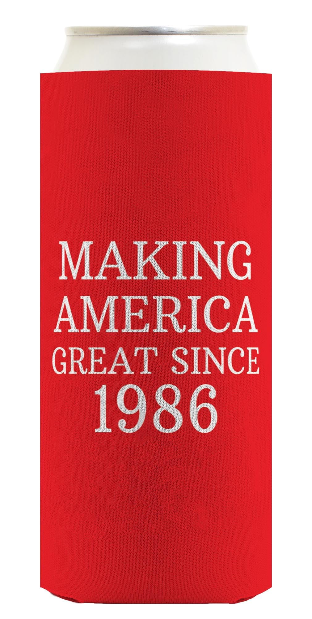 40th Birthday Coolie Making America Great Since 1986 12-Pack Ultra Slim Can Thermocoolers