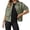 Green, variant on Washed Cotton Utility Jean Jacket for Women, Button Front Chest Pockets, Casual Short Fall Outerwear, 1 Piece, S-XXL, Plus Size Friendly