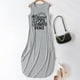 thumbnail image 3 of WILLBEST Faldas Para Mujer, Vestido Informal De Verano Para Playa, Vacaciones, Estampado, Holgado, Con Bolsillos, Cuello Redondo, Sin Mangas, Maxivestido, 3 of 3
