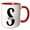 Red/White, variant on 3drose, Bold Script Monogram S - Spencer, 11oz Two-tone Blue Mug