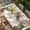 Beige, variant on Rustic Groundhog Table Cloths for 6 Foot Rectangle Tables, Spring Floral Butterfly Botanical Patio Waterproof Elastic Fitted Tablecloths, Washable Rectangular Table Cover for Camping