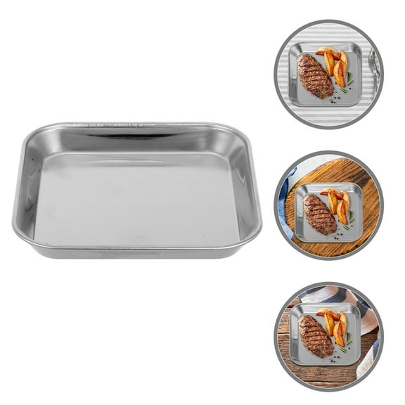 NICEXMAS Square Metal Tray Silver 1 Piece 5.50X5.50X0.79 In
