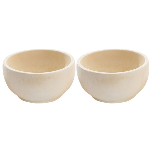 CRILSTYLEO Wooden Bowl Mini Design for Craft Projects Parents 2Pcs 2.3x1.3x1.3in