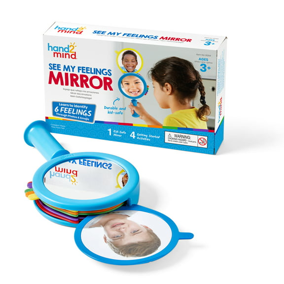 hand2mind See My Feelings Mirror, Shatterproof Mirror for Kids (1 Pack)