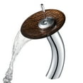 thumbnail image 3 of KRAUS Nature Series Brown Glass Bathroom Vessel Sink and Waterfall Faucet Combo Set with Matching Disk and Pop-Up Drain, Chrome Finish, 3 of 7