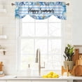 thumbnail image 4 of Happy Summer Tie Up Valances Curtain, Adjustable Kitchen Blue Starfish Shell Seashell Ocean Striped Valances for Windows Decor, Rod Pocket Short Curtains Set for Bedroom/Bathroom, 42"x18", 4 of 9