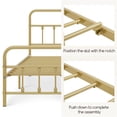 thumbnail image 7 of Topeakmart Metal Bed Frame Spindle Headboard and Footboard, Antique Gold, King, 7 of 7