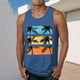 thumbnail image 1 of Camiseta sin mangas de cuello redondo para hombre, estampada, informal, deportiva, elástica, de moda, de poliéster., 1 of 5