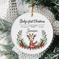 thumbnail image 2 of Giraffe Baby's First Christmas Ornament, Name/Birthday & Info Giraffe Baby's First Christmas Ornament, 2 of 5
