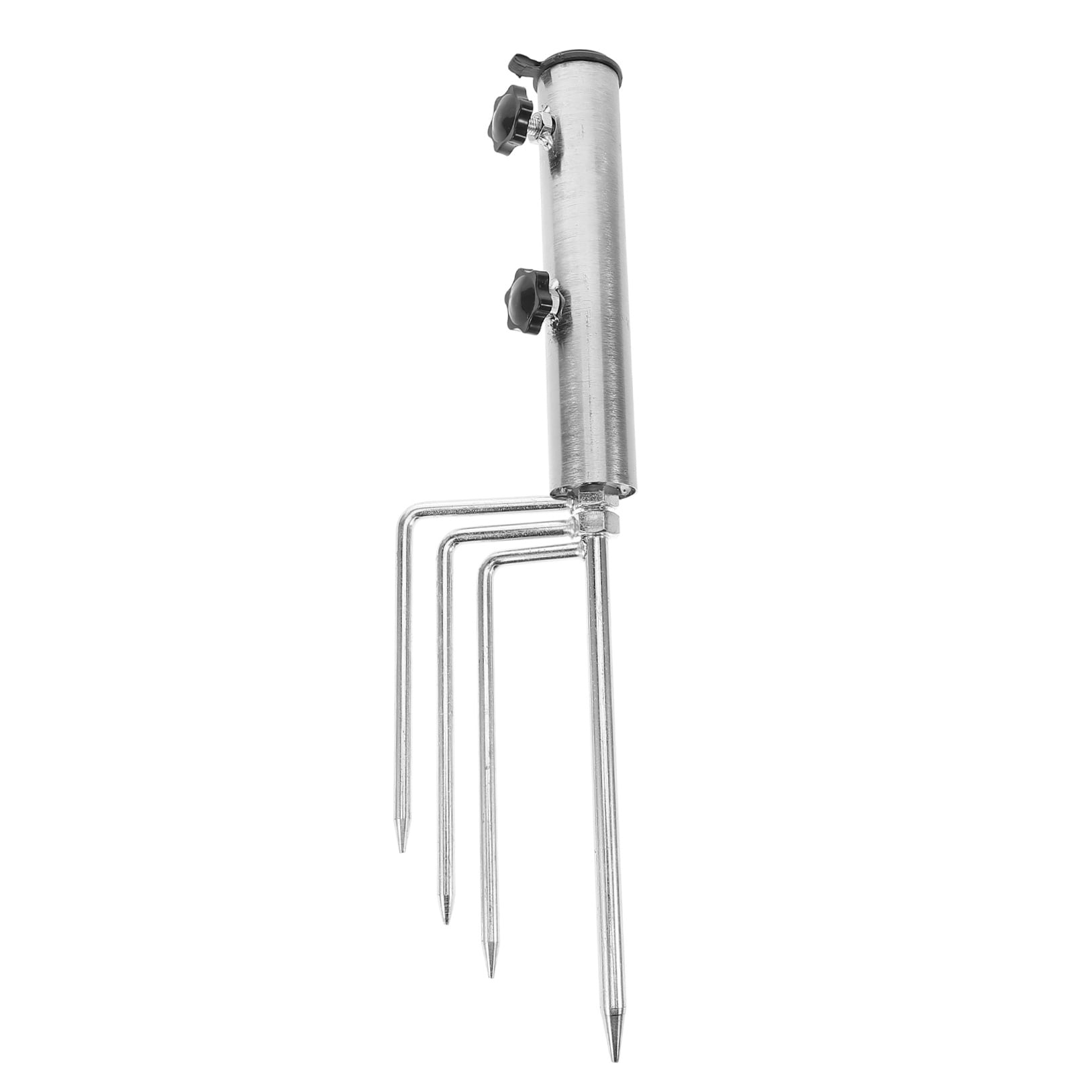 IBASETOY Plated Silver Heavy Duty Beach Umbrella Holder with Ground Insert Stand for Stability Outdoors
