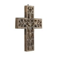 thumbnail image 5 of DecMode Brown Mango Wood Carved Cross Biblical Wall Decor, 5 of 7