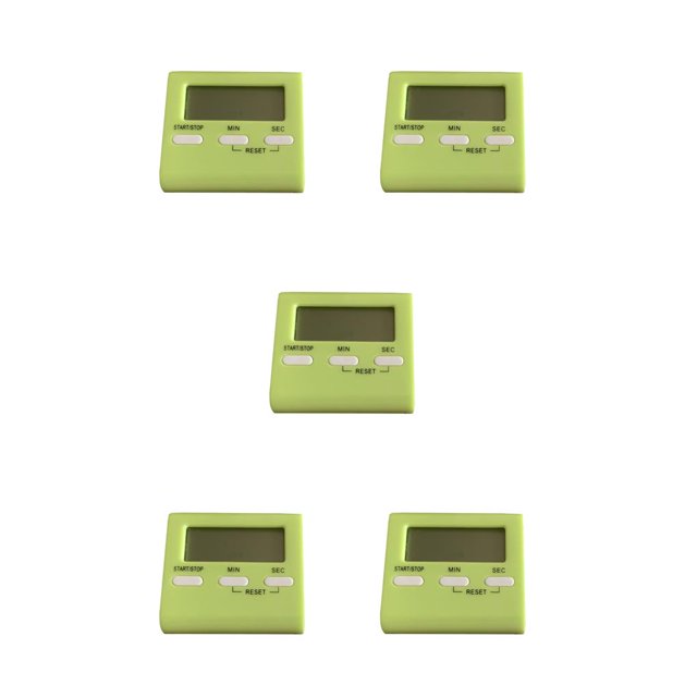 jesticaly Digital Kitchen Timer LCD Cooking Electronic Sleep Oven Boiled Eggs Alarm Clock Table Decor for Sports Game Green 5Set