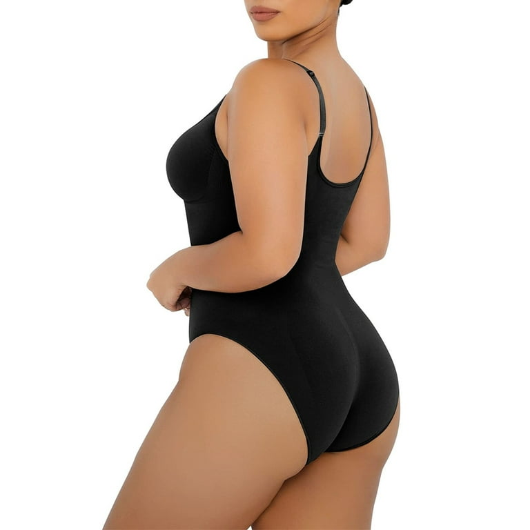 Women's Simple Shapewear Bodysuit, Plus Size Seamless Solid Butt