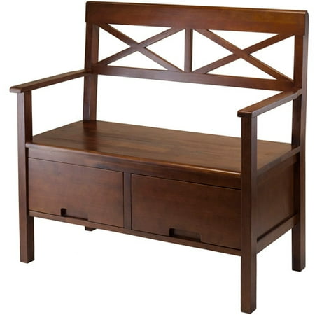 Madelyn Storage Entryway Bench, Antique Walnut