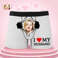 thumbnail image 2 of KHONTS Personalized Men's Funny Face Boxer Your Photo on Custom Underwear for Men I Love My Husband White M, 2 of 5