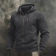 thumbnail image 6 of Fnooota Mens Zip up Hoodies, Long Sleeve Casual Fleece-lined Lightweight Fall Outerwear with Pockets Gray Size S-3XL, 6 of 8