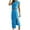 Blue, variant on Xunlbb New Trendy Women's Dresses Women's Summer Solid Color Sleevless Crew Neck Skirt Suit Size S-2XL Holiday Party Clearance