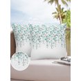 thumbnail image 6 of Pack of 2 Outdoor Pillow Covers, Flower Teal Grey Cherry Blossoms White Background Waterproof Square Throw Pillowcase Cushion Decorative Pillow Covers for Couch Patio Tent, 16x16 in, 6 of 6
