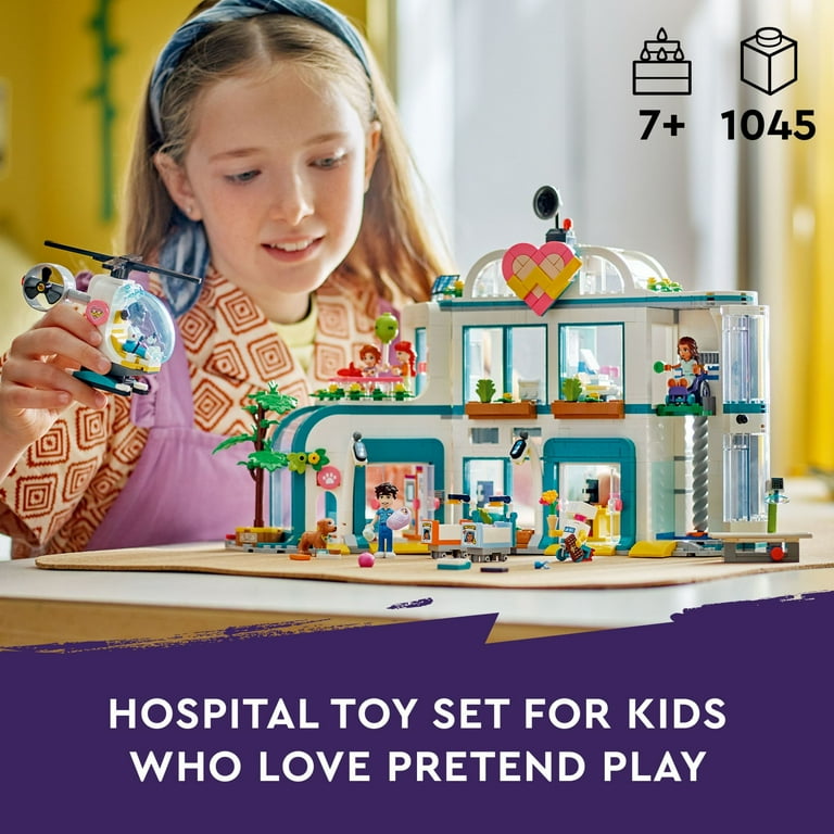 LEGO Friends Heartlake City Hospital Toy Playset Helicopter Toy and Mini Doll Characters Building Set for Kids Pretend Play Gift for Girls and