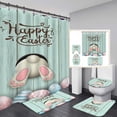 thumbnail image 4 of Waterproof Rabbit Easter Eggs Shower Curtain 4 Piece Bathroom Toilet Mat U-pad Set, 4 of 9