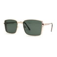 thumbnail image 2 of Mens Luxury Classical Narrow Rectangular Metal Rim Pimp Sunglasses Gold Green, 2 of 4