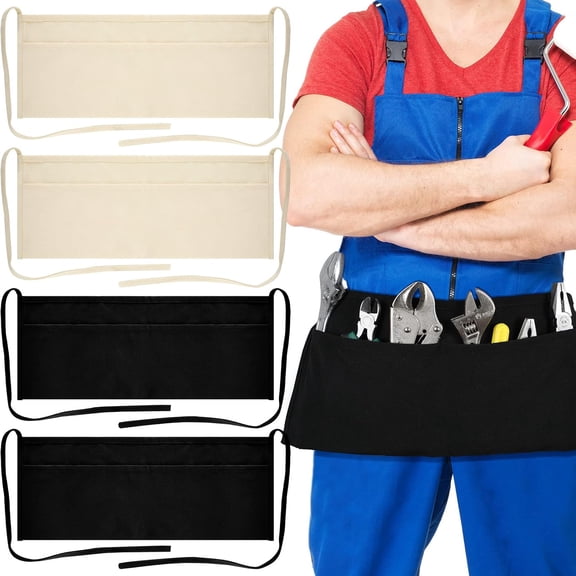 Nail Apron Canvas Waist Apron with 2-pocket Work Unisex Cloth Tool Belt Washable Utility for Carpenters, Woodworkers, Artists, and Crafts People