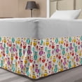 thumbnail image 1 of Owls Bed Skirt, Lilies Popies and Daisies Lively Colored Childish Nostalgic Characters Kids Design, Elastic Bedskirt Dust Ruffle Wrap Around for Bedding Decor, 4 Sizes, Multicolor, by Ambesonne, 1 of 2