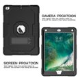 thumbnail image 2 of ELEHOLD Rugged Hybrid Case for iPad 6th/5th Gen/Pro 9.7 inch (2018/2017/2016) Three-Layer Full Protection Hidden Kickstand Shockproof Durable Case for iPad 9.7 ,Black, 2 of 7